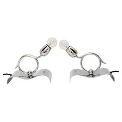 2 Art Deco chrome table lamps around 1920s