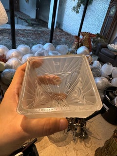 2 montature da incasso a cupola Art Deco, vetro smerigliato e metallo nichelato di Schneider, 1920