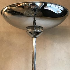 2 Art Deco Floor Lamps, France, Materials: Glass and Chrome, 1930