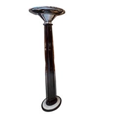 2 Art Deco Floor Lamps, France, Materials: glass, wood and Chrome, 1920