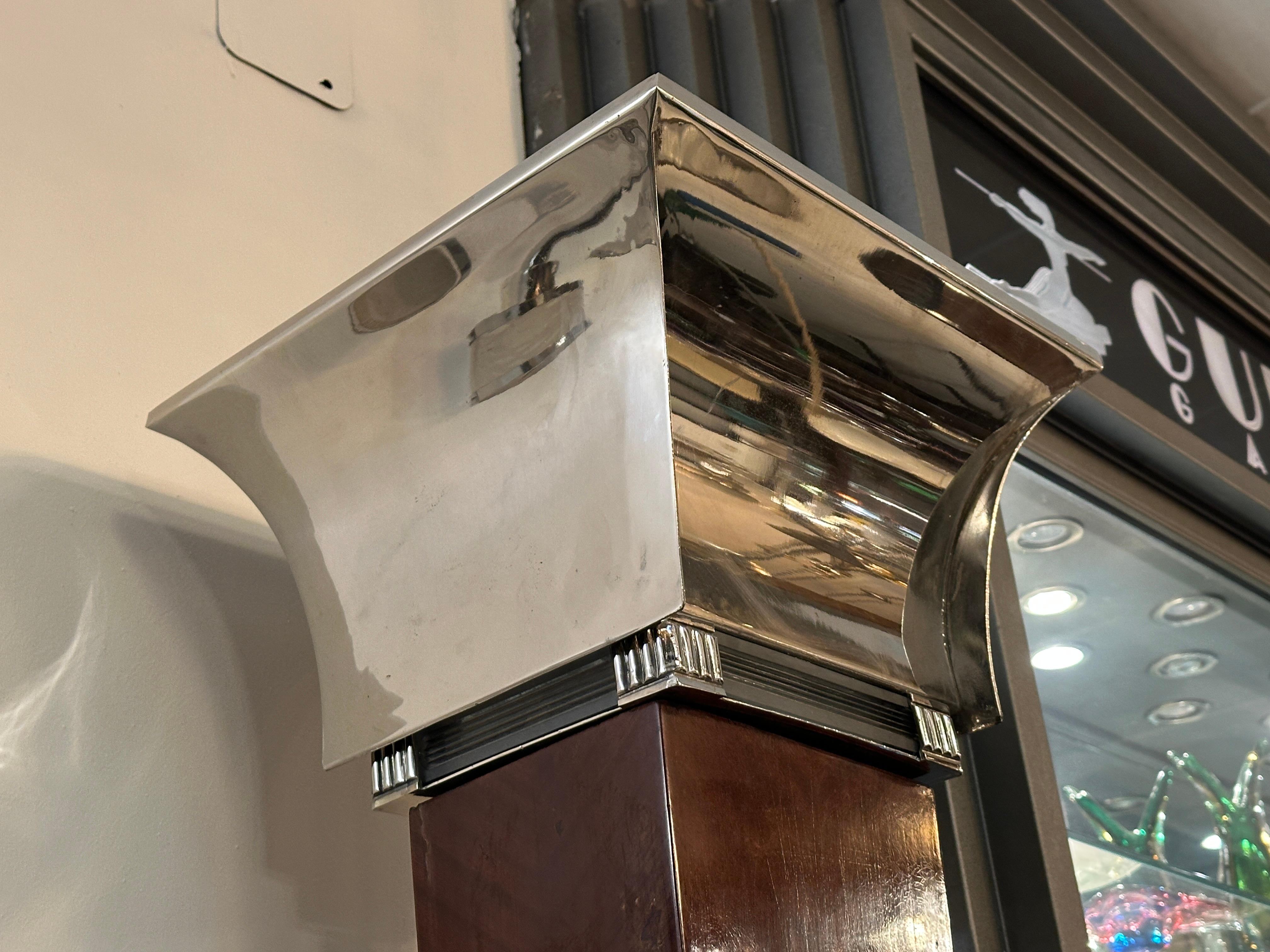 2 Lampade da terra Art Déco, Francia, Materiali: vetro, legno e cromo, 1930 In condizioni buone in vendita a Ciudad Autónoma Buenos Aires, C