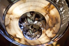 2 Art Deco Hanging lamps in Alabaster and Chrome, 1930, France