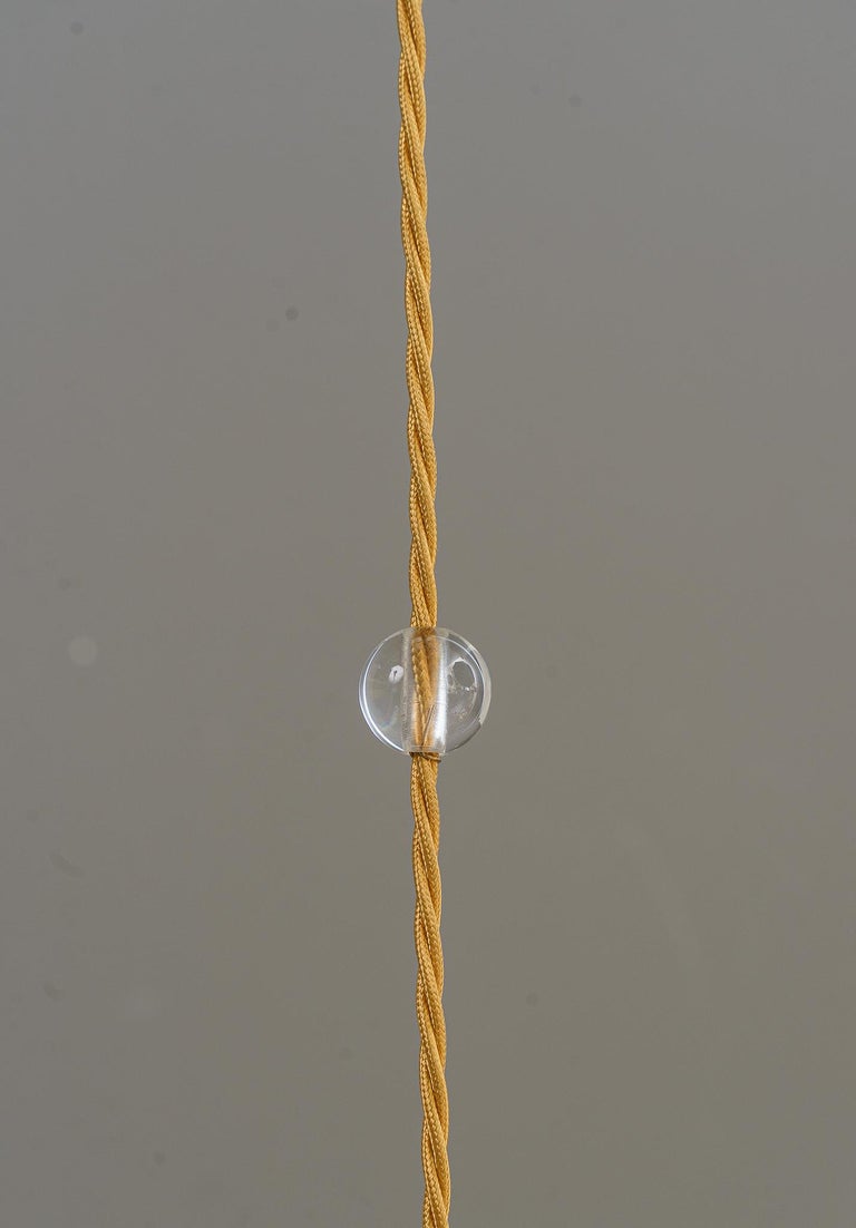 Austrian 2 art deco pendant with palme koenig glass shades vienna around 1920s For Sale