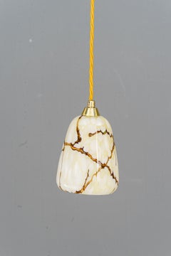 2 Art Deco Pendants vienna around 1930s with original glass shades