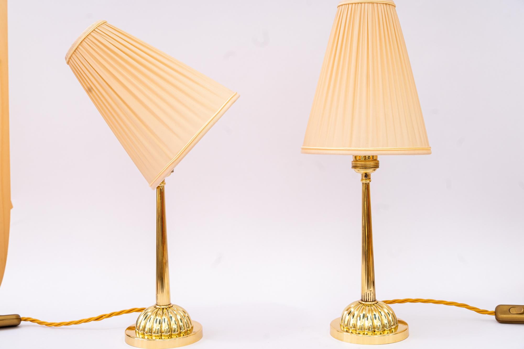 2 Art Deco Table lamp with fabric shades vienna 1920 For Sale 4