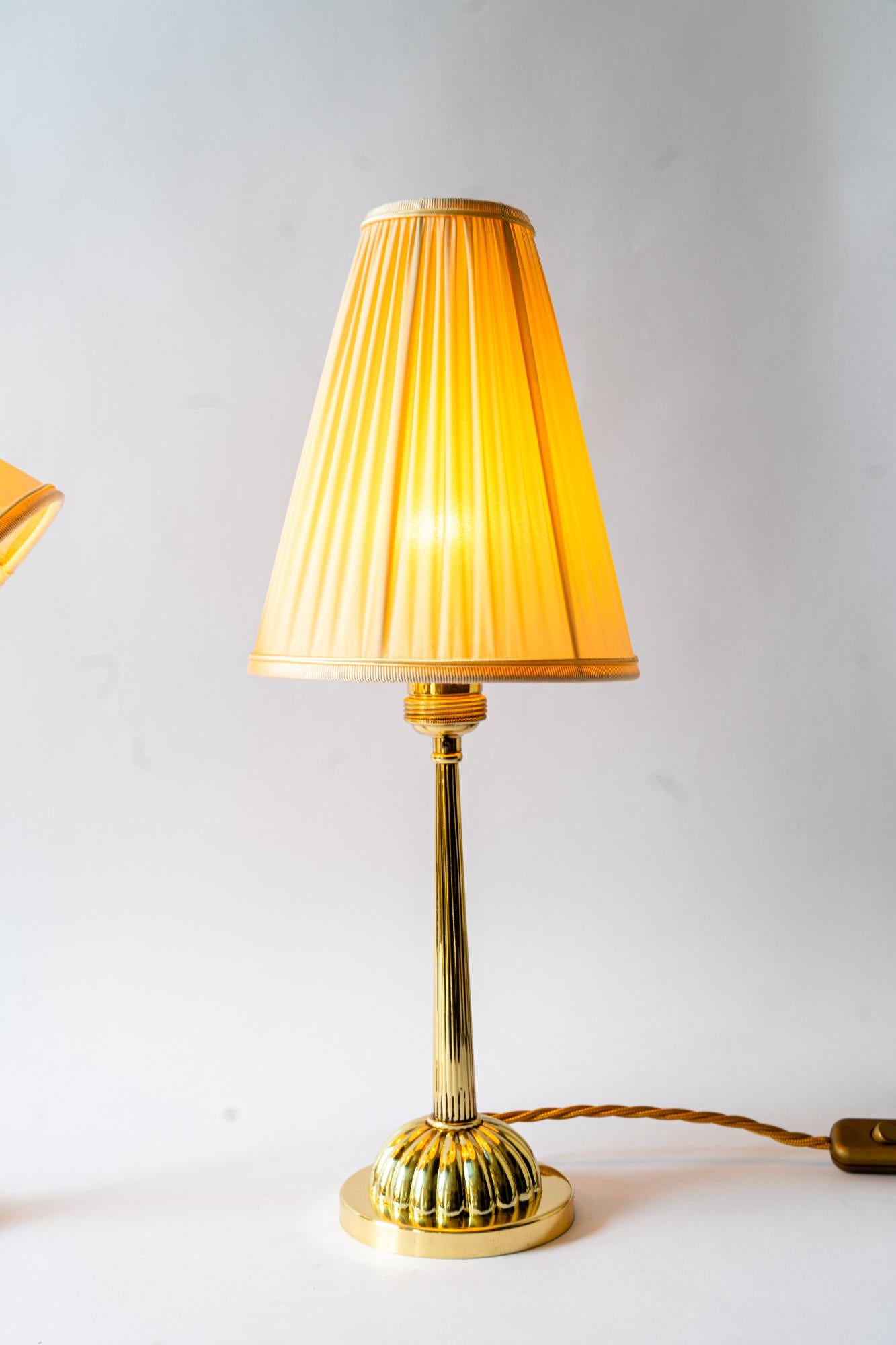 2 Art Deco Table lamp with fabric shades vienna 1920 For Sale 6