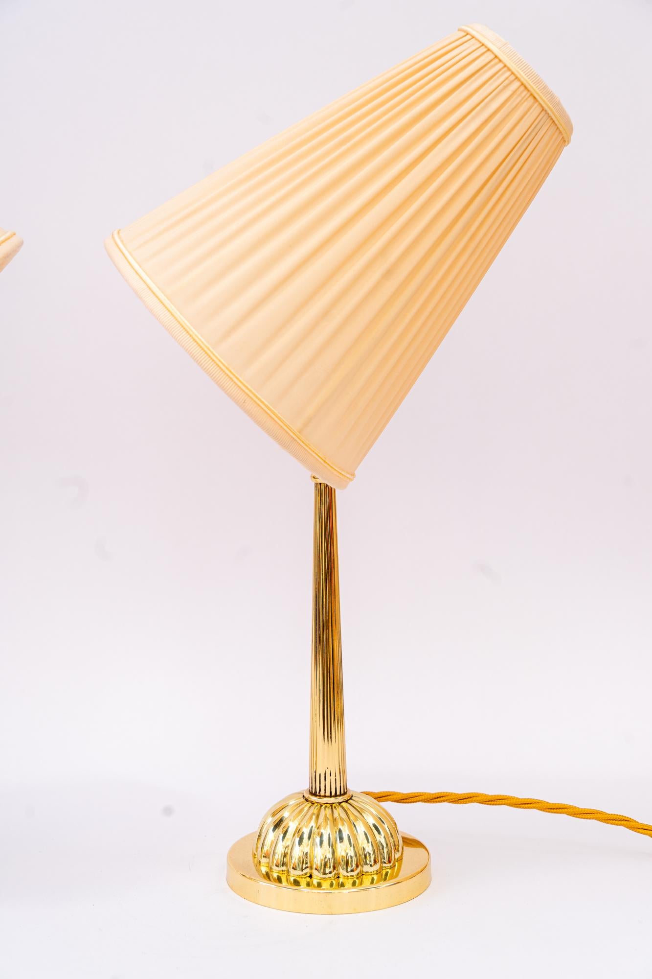 2 Art Deco Table lamp with fabric shades vienna 1920 For Sale 1