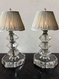 2 Art Deco Table Lamps Attr to Baccarat, France, circa 1940