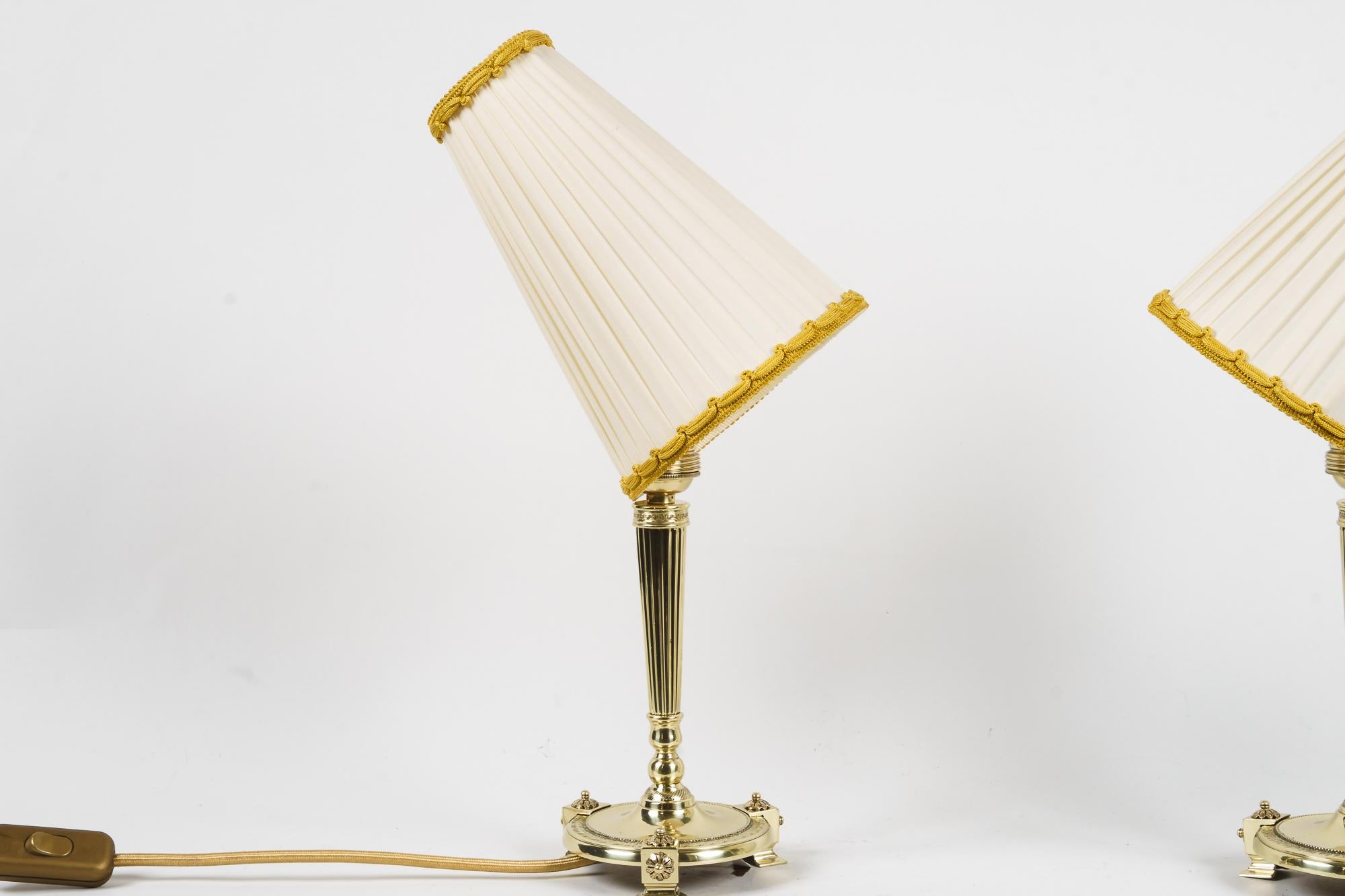 Polished 2 Art Deco Table Lamps, Vienna, 1920s