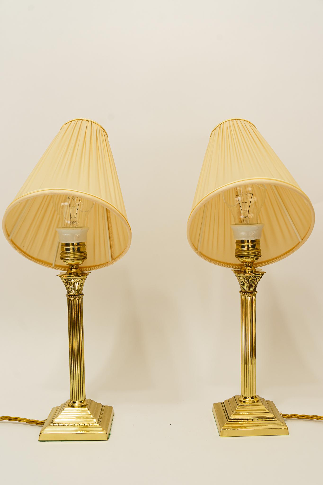 Lacquered 2 Art Deco Table Lamps Vienna Around 1920s For Sale