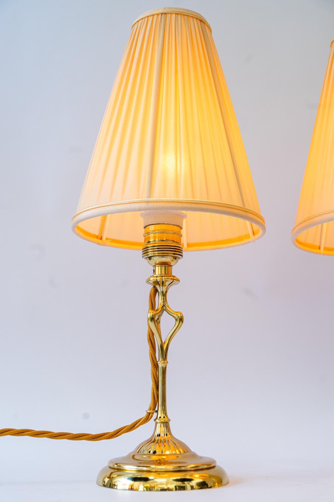 2 Art Deco Tischlampen wien um 1920s (Messing) im Angebot