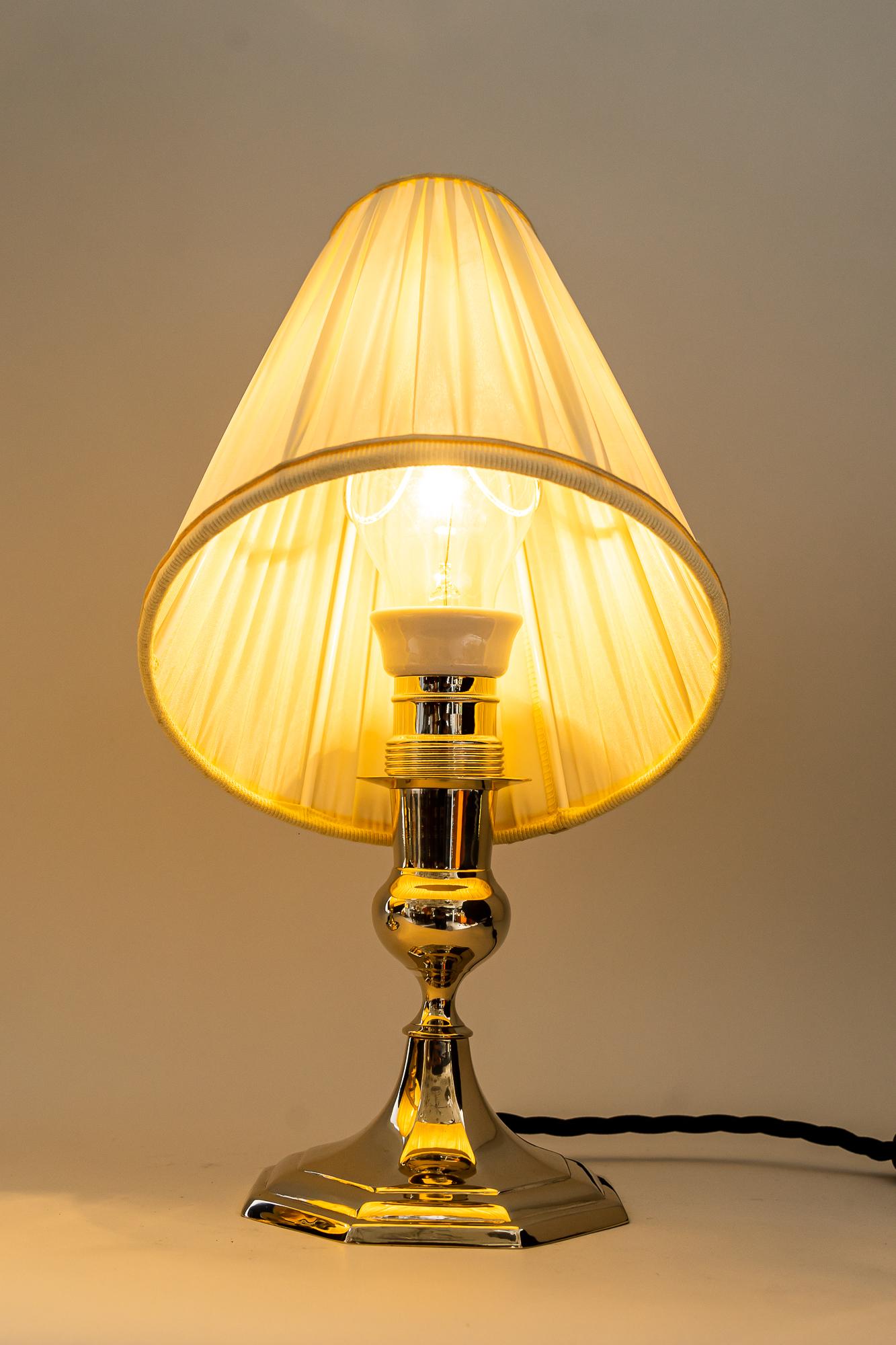 2 Art Deco Table Lamps with Fabric Shades, Vienna, Around 1920s  For Sale 4