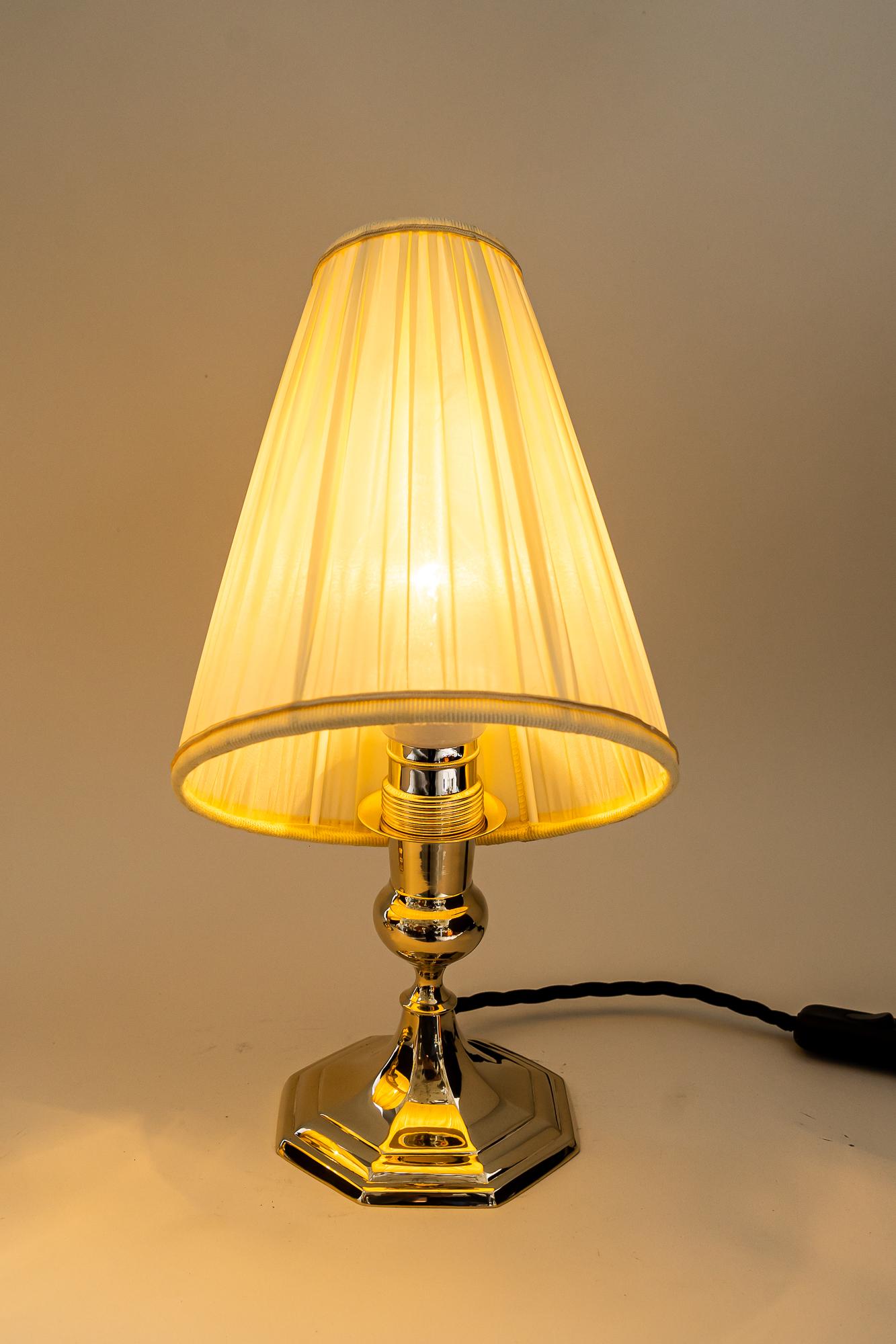 2 Art Deco Table Lamps with Fabric Shades, Vienna, Around 1920s  For Sale 5