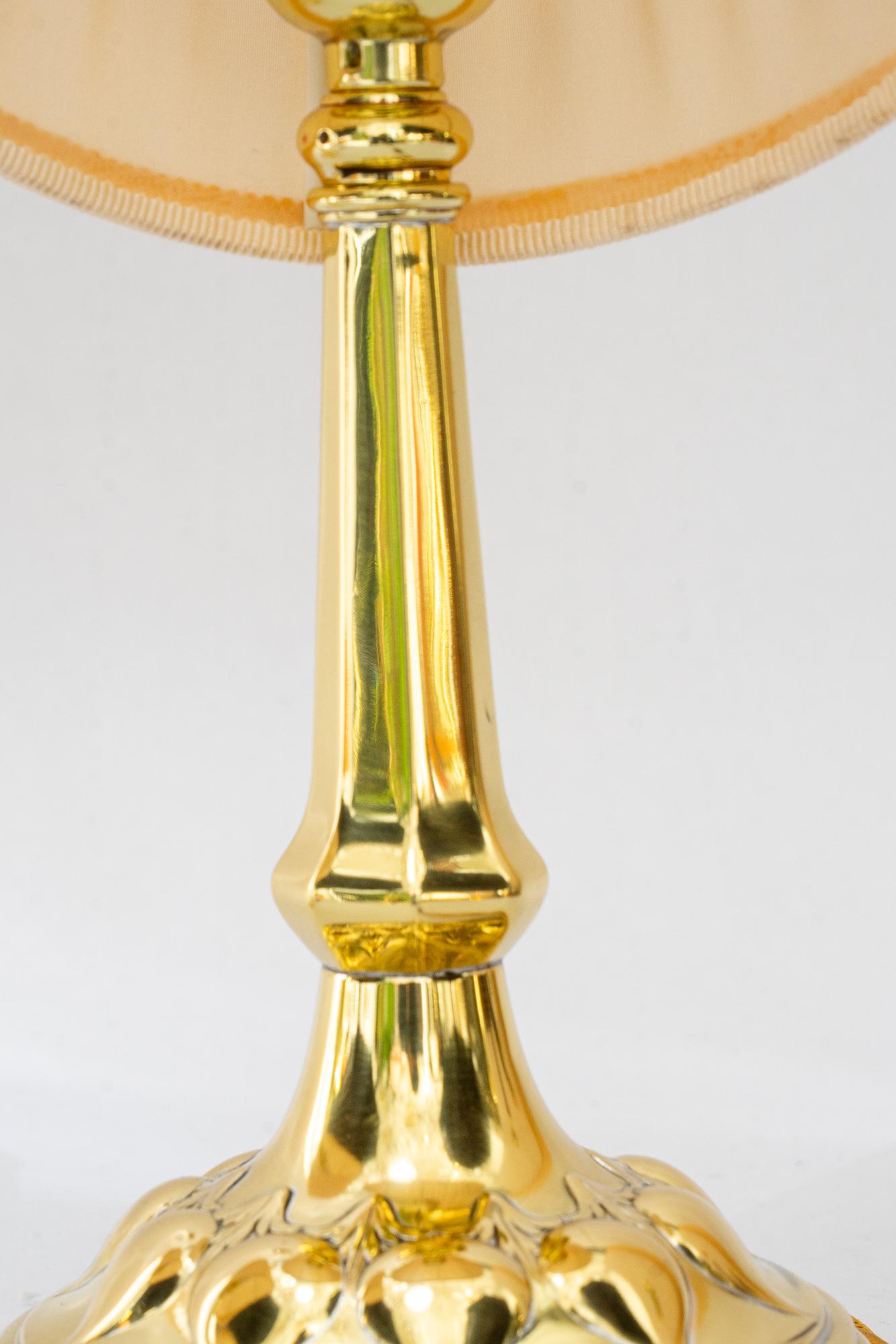 2 lampes de bureau Art Déco avec abat-jour en tissu viennoise des années 1920 en vente 3