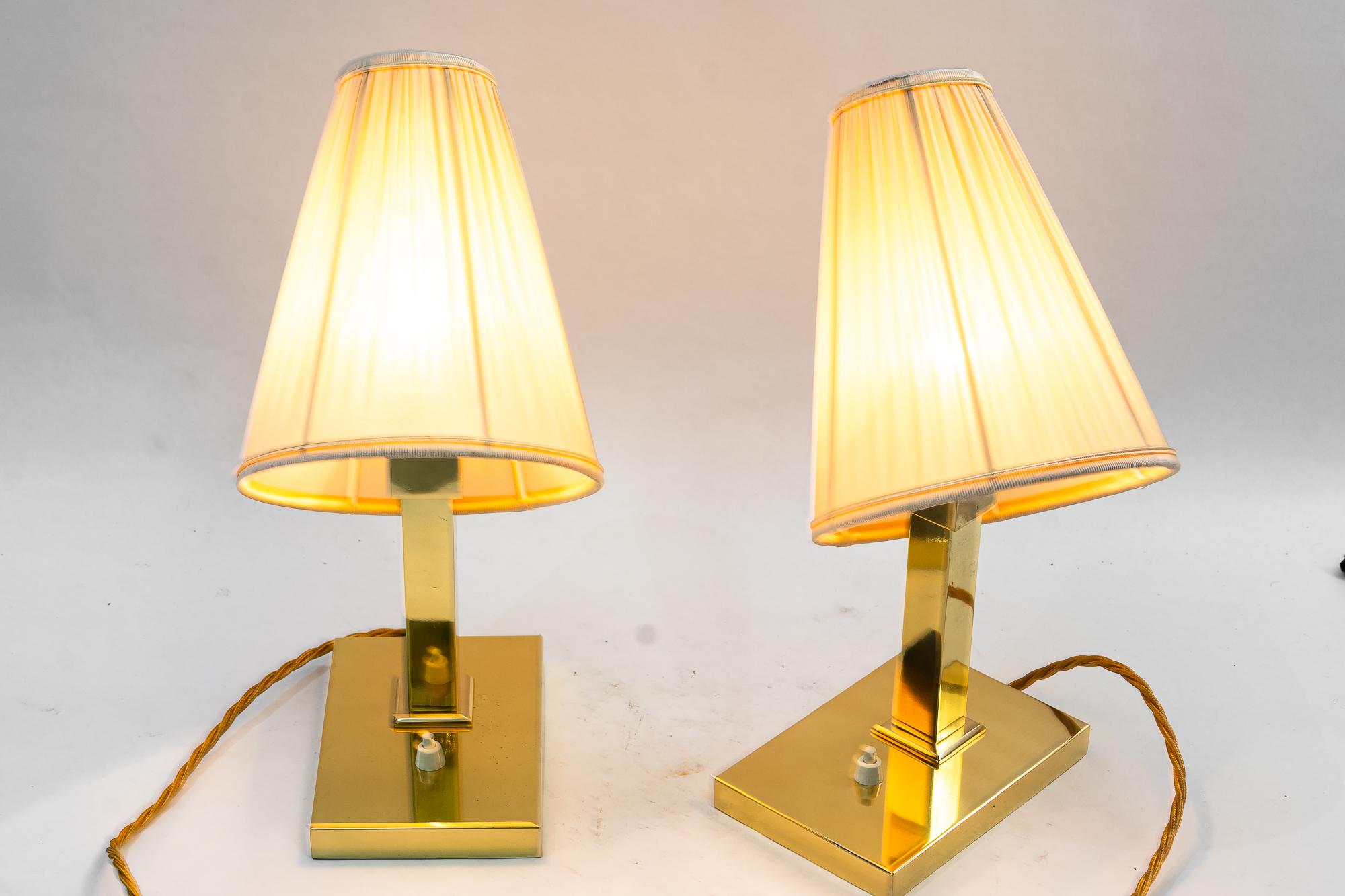 2 lampade da tavolo Art Deco con paralumi in tessuto vienna 1920 circa in vendita 5