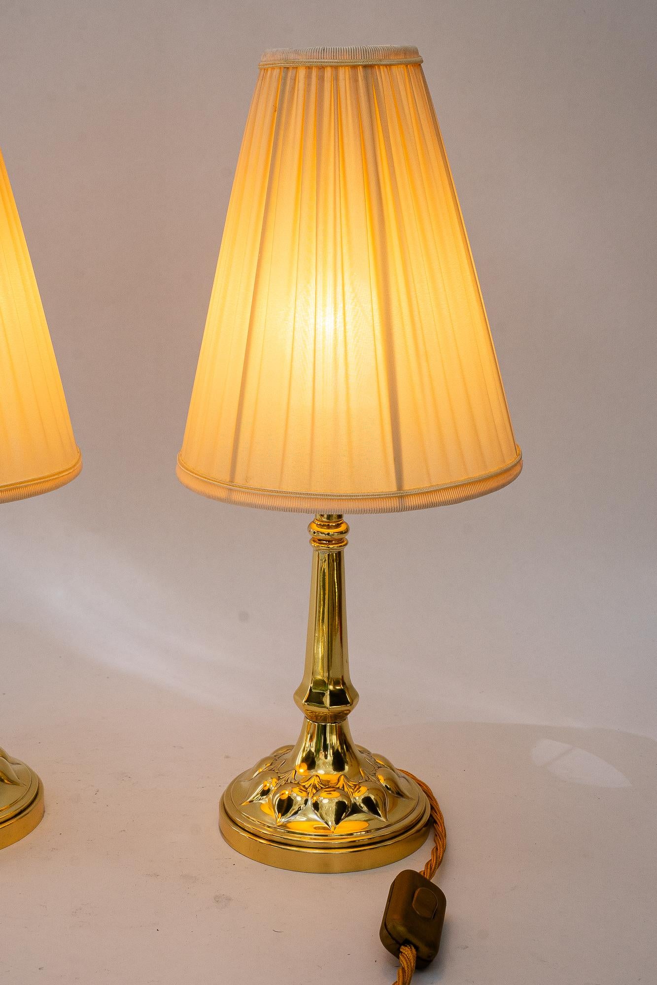 2 lampes de bureau Art Déco avec abat-jour en tissu viennoise des années 1920 en vente 6