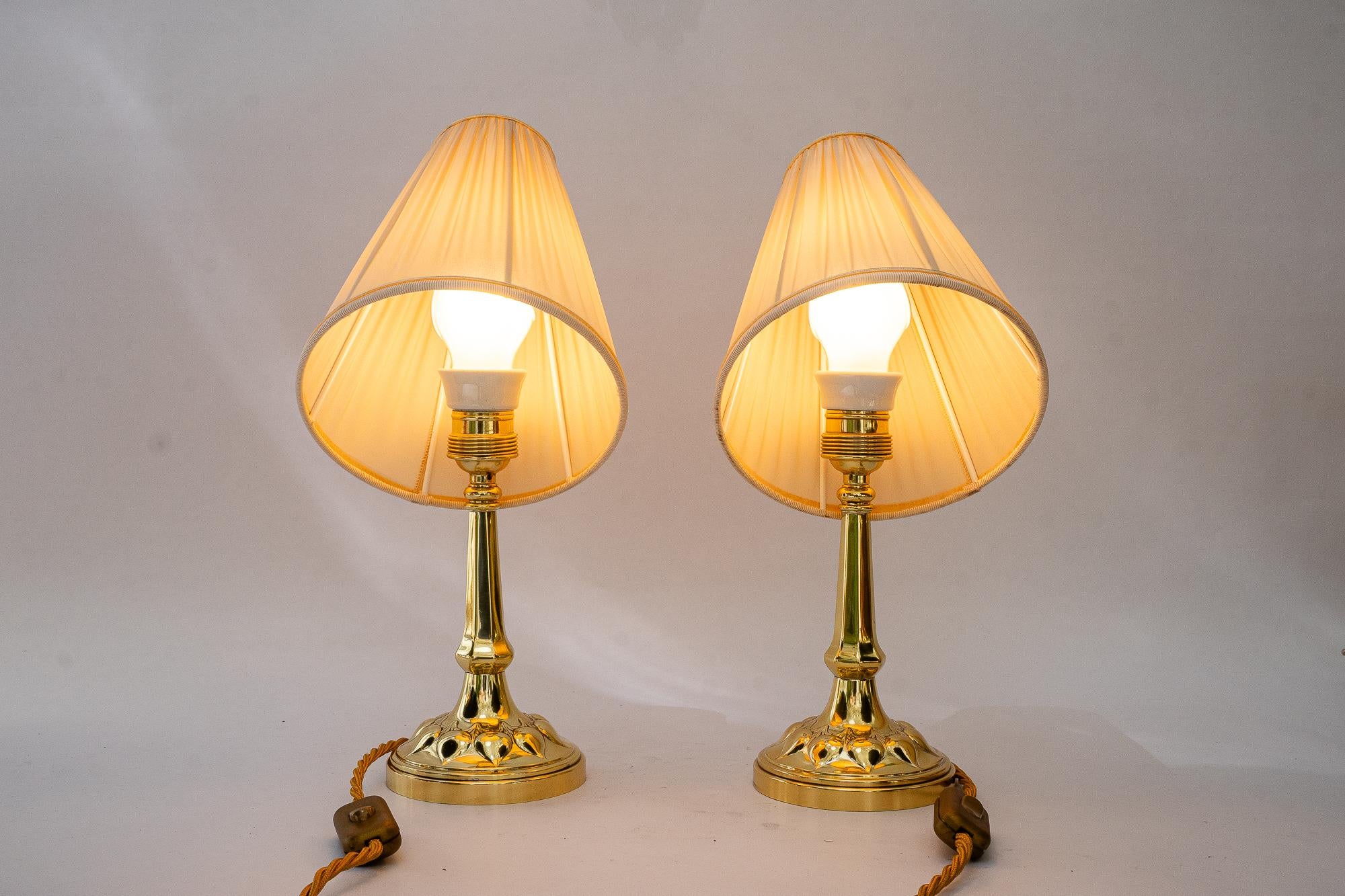 2 lampes de bureau Art Déco avec abat-jour en tissu viennoise des années 1920 en vente 7