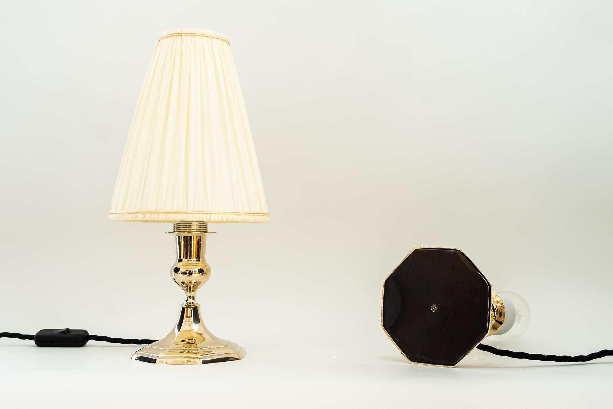 2 Art Deco Table Lamps with Fabric Shades, Vienna, Around 1920s  For Sale 10