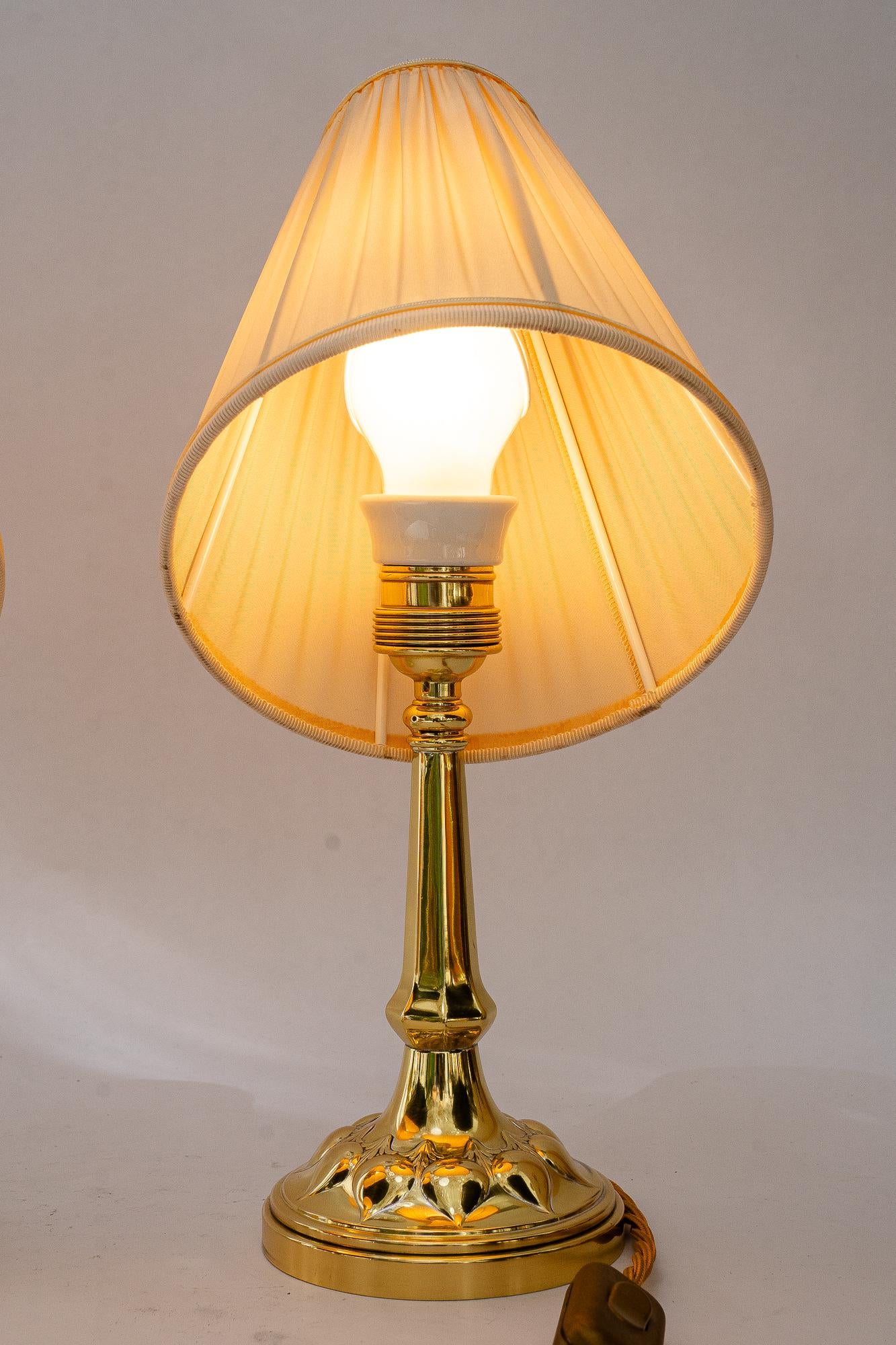 2 lampes de bureau Art Déco avec abat-jour en tissu viennoise des années 1920 en vente 8