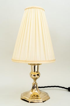 2 Art Deco Table Lamps with Fabric Shades, Vienna, Around 1920s