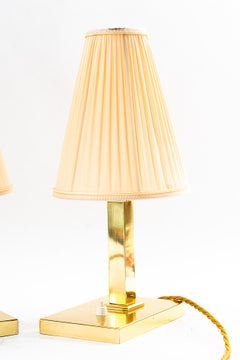2 Art Deco table lamps with fabric shades vienna around 1920s