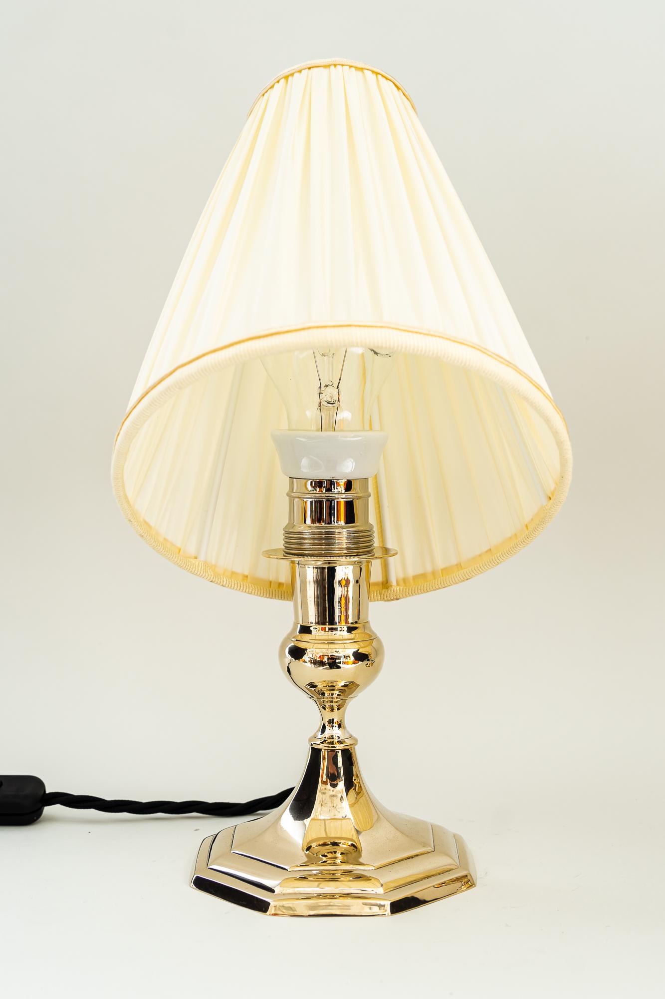 2 Art Deco Table Lamps with Fabric Shades, Vienna, Around 1920s  For Sale 2