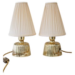 2 lampes de table Art déco avec abat-jour en tissu vienne vers 1920