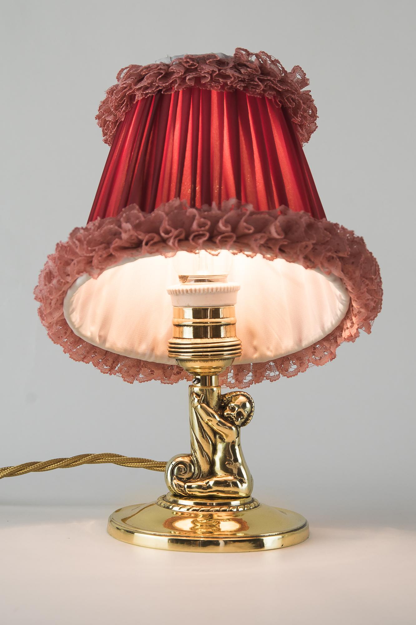 2 Art Deco Table Lamps with Shades, Vienna, circa 1920s For Sale 1
