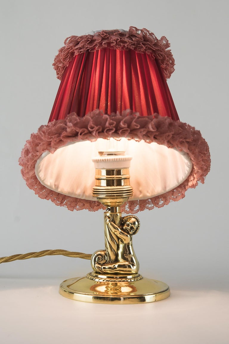 2 Art Deco Table Lamps with Shades, Vienna, circa 1920s For Sale 2