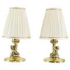 2 Art Deco Table Lamps with Shades, Vienna, circa 1920s