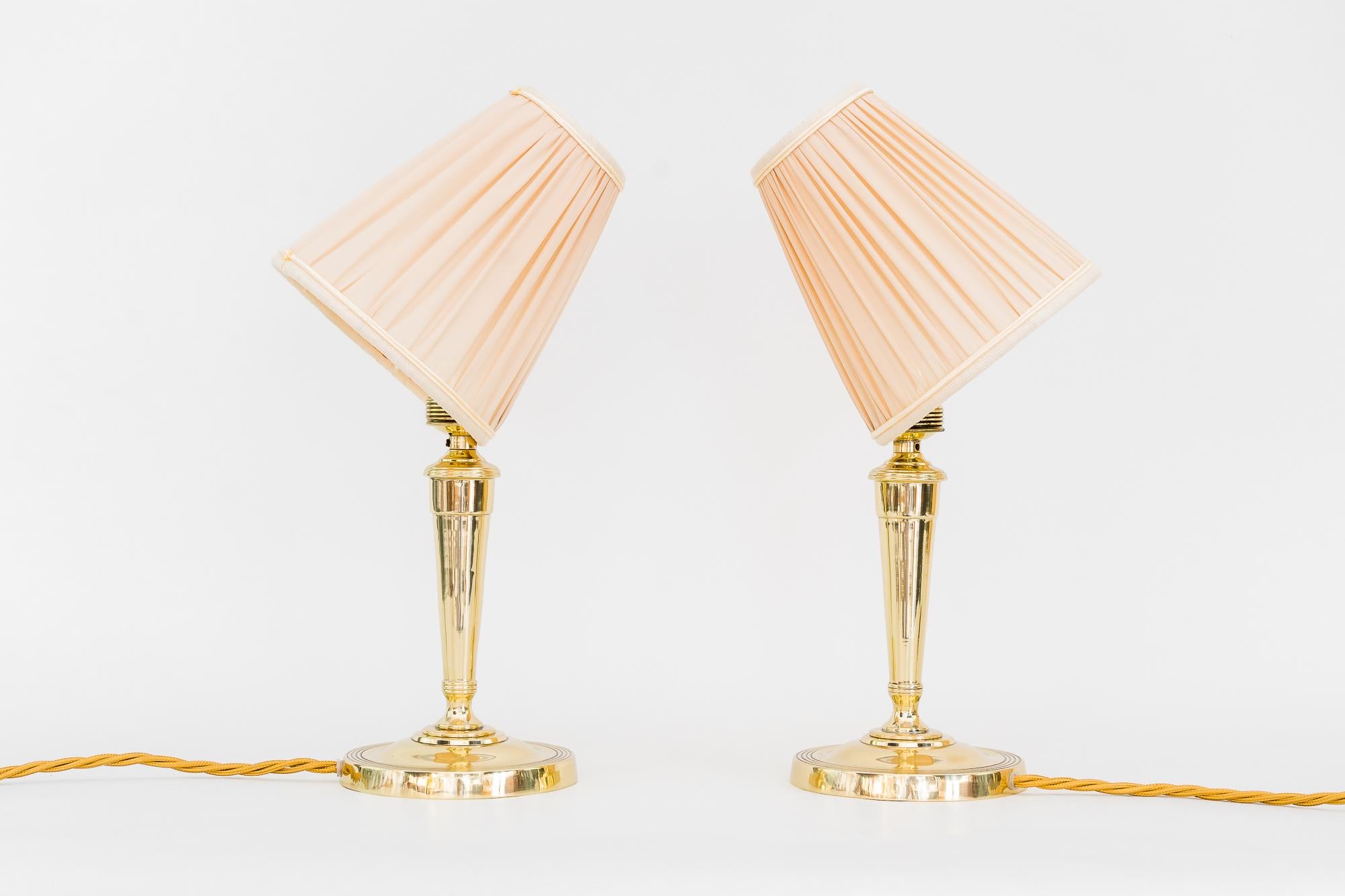 Polished 2 Art Deco Table Lamps, Vienna, around 1920s For Sale