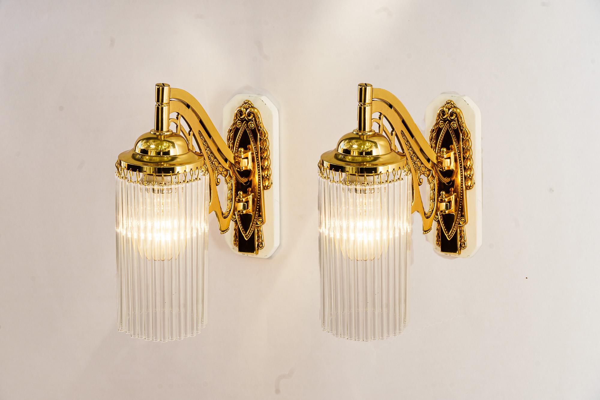 2 Art Deco wall lamps vienna around 1920s For Sale 3