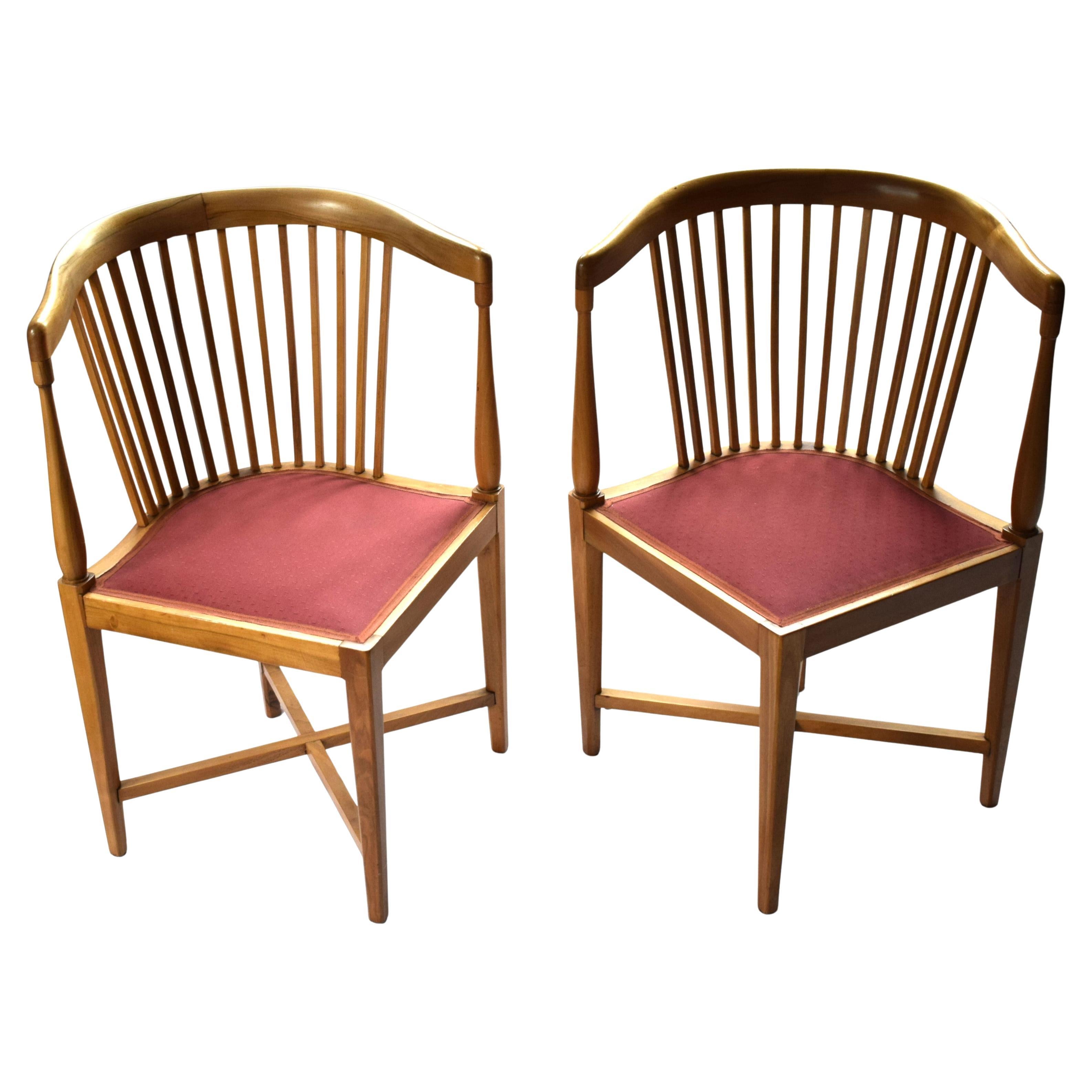 2 Art Nouveau corner chairs, designed by J.M.Olbrich / M. Niedermoser (Vienna, 1 For Sale