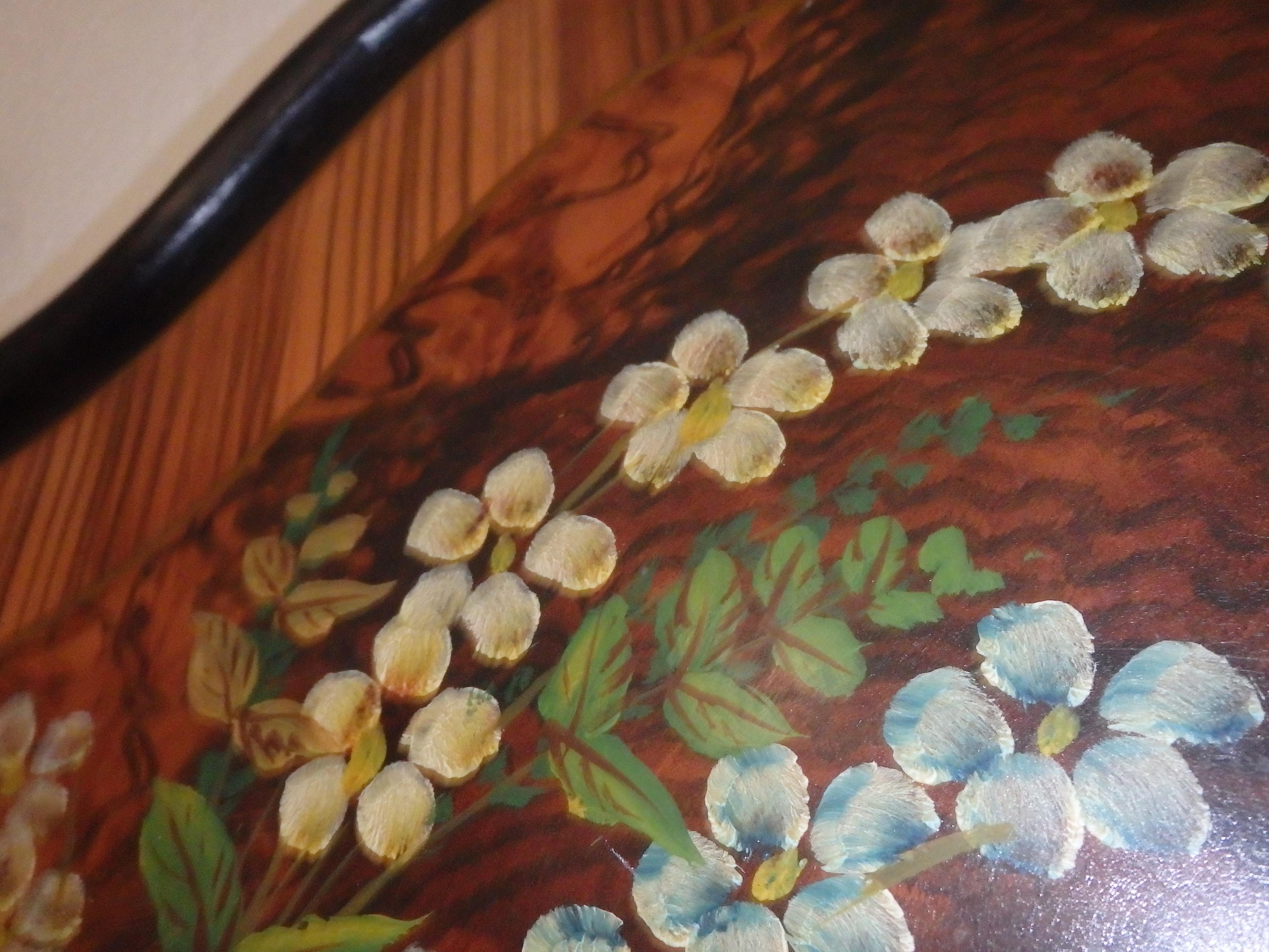 2 handbemalte extravagante Jugendstil-Einzelbetten aus Metall im Art nouveau-Stil mit Blumenkäfig im Zustand „Gut“ im Angebot in Schöfflisdorf, CH