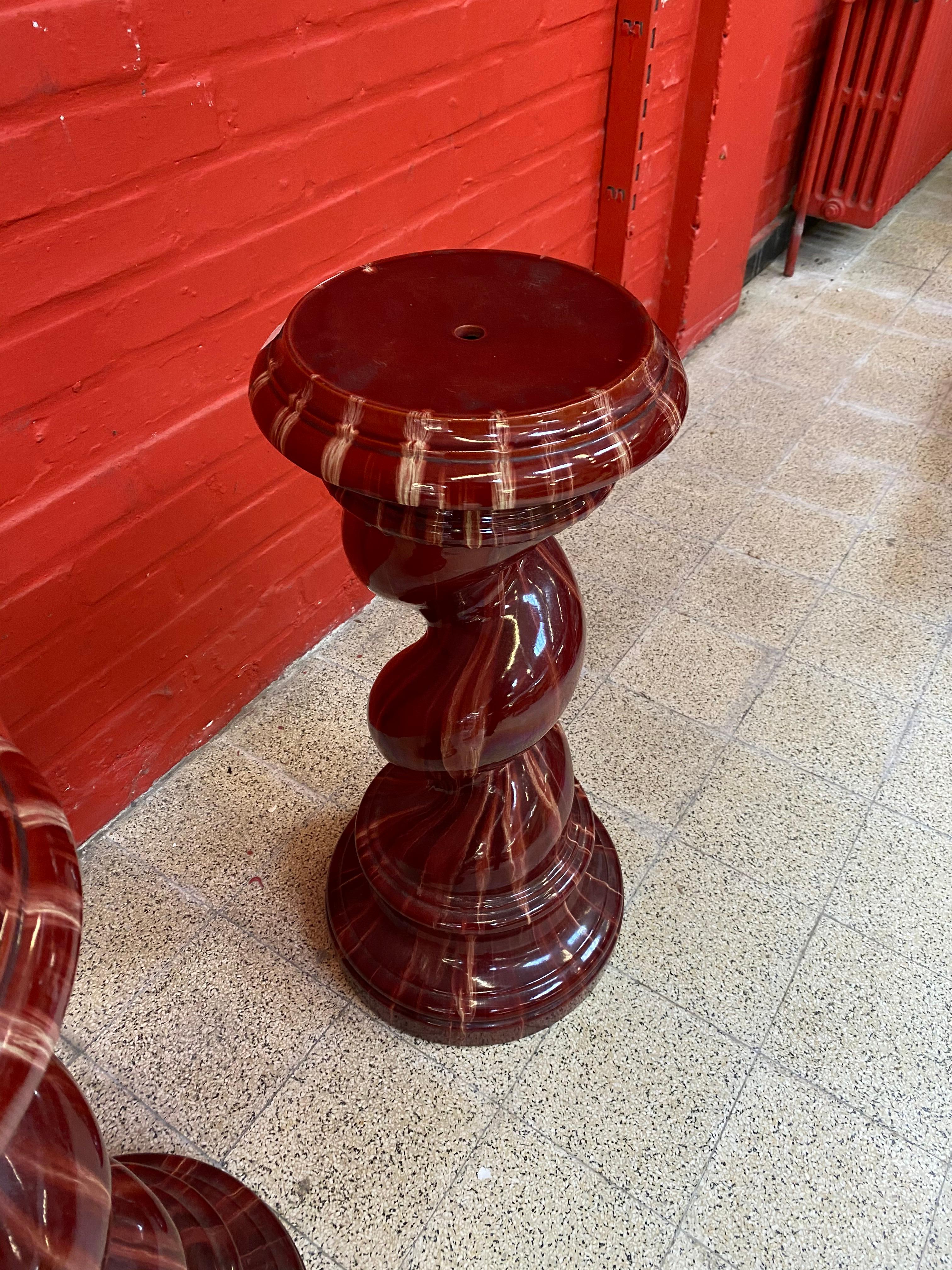 2 Art Nouveau Pedestal aus Keramik, im Massier-Stil, um 1900 im Angebot 2