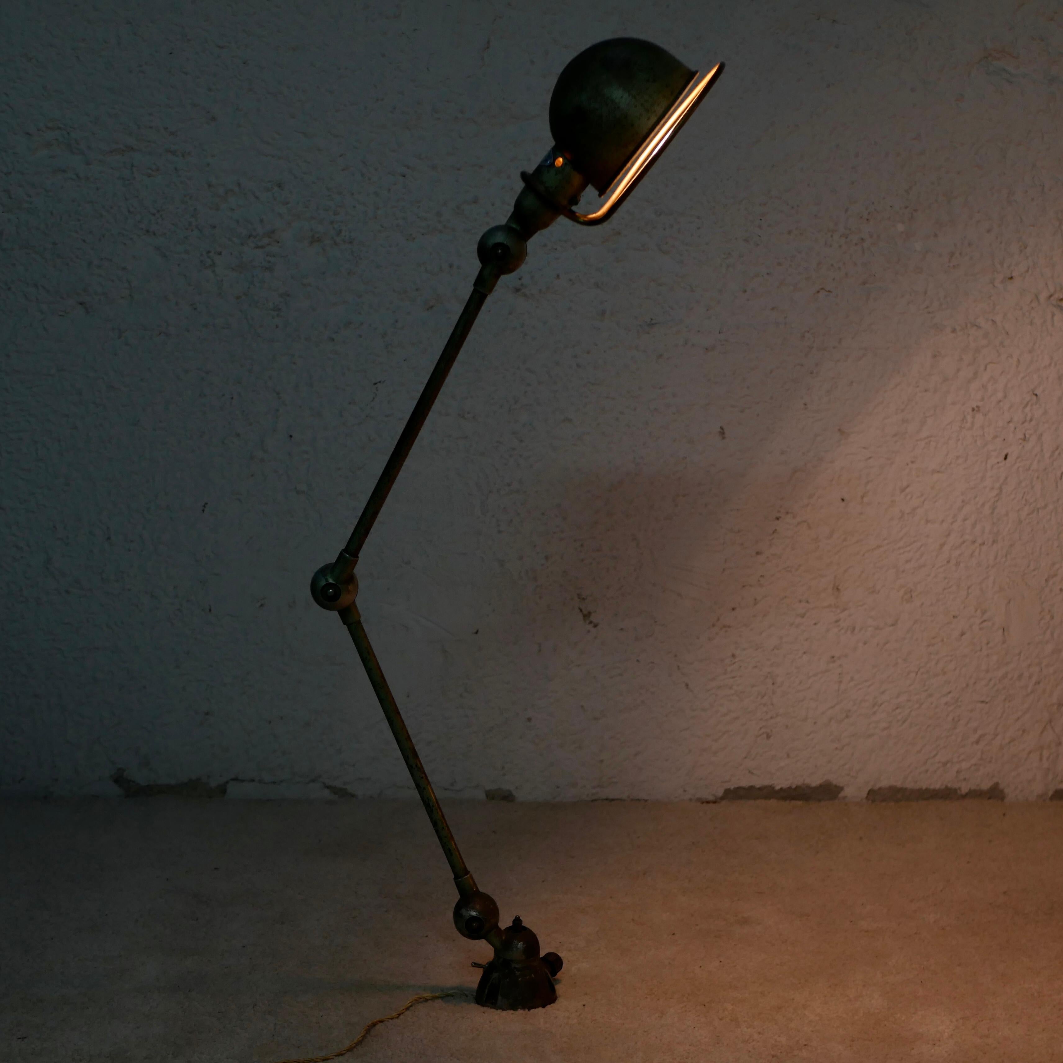 2 Articulated Arms Jieldé Lamp in Vespa Green by Jean-Louis Domecq, 1960s 9