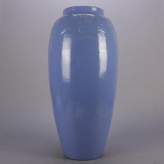 2 Arts & Crafts McCoy School Pottery Periwinkle Swags & Bows Floor Vases