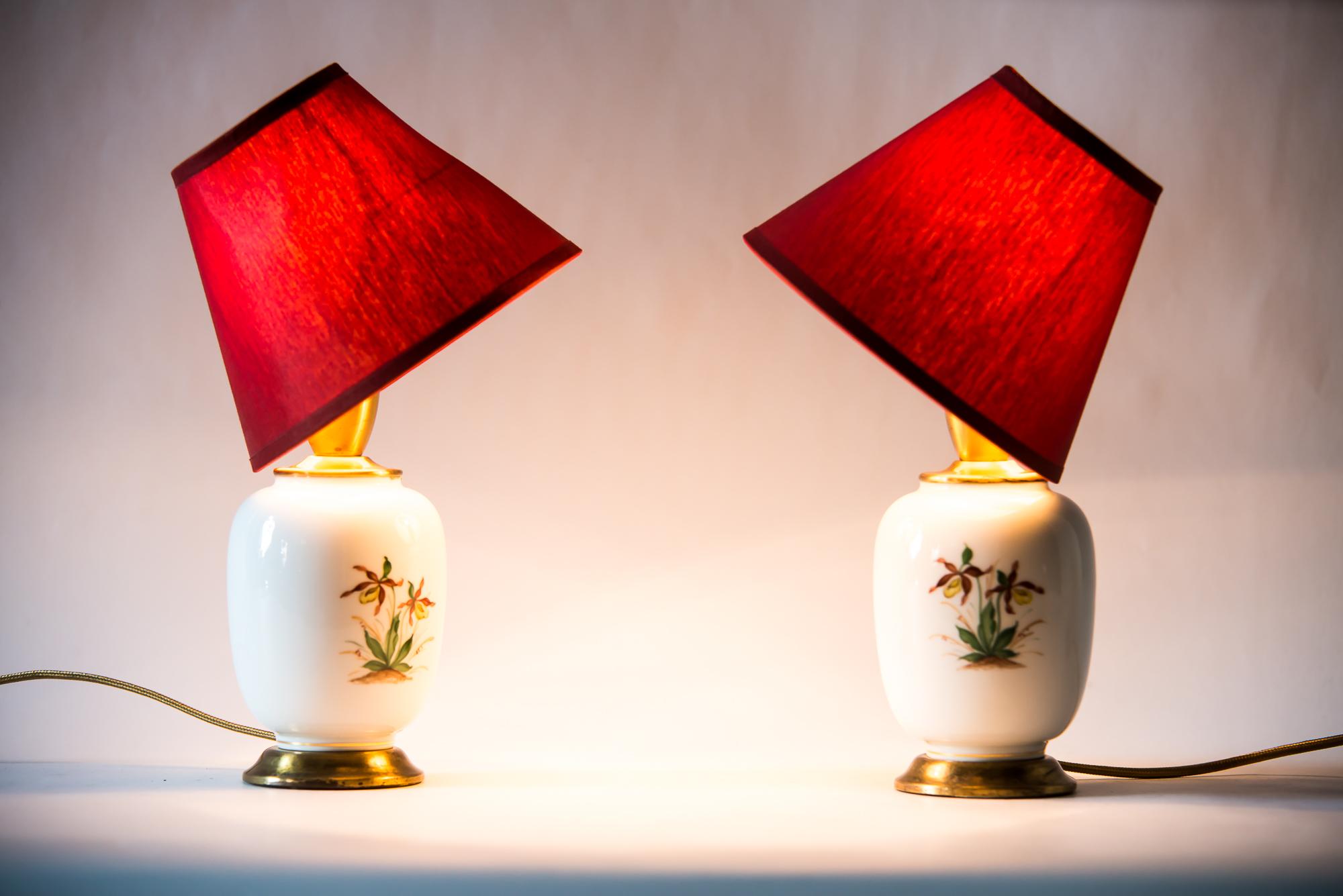 2 Augarten Table Lamps, Vienna, circa 1960s For Sale 3