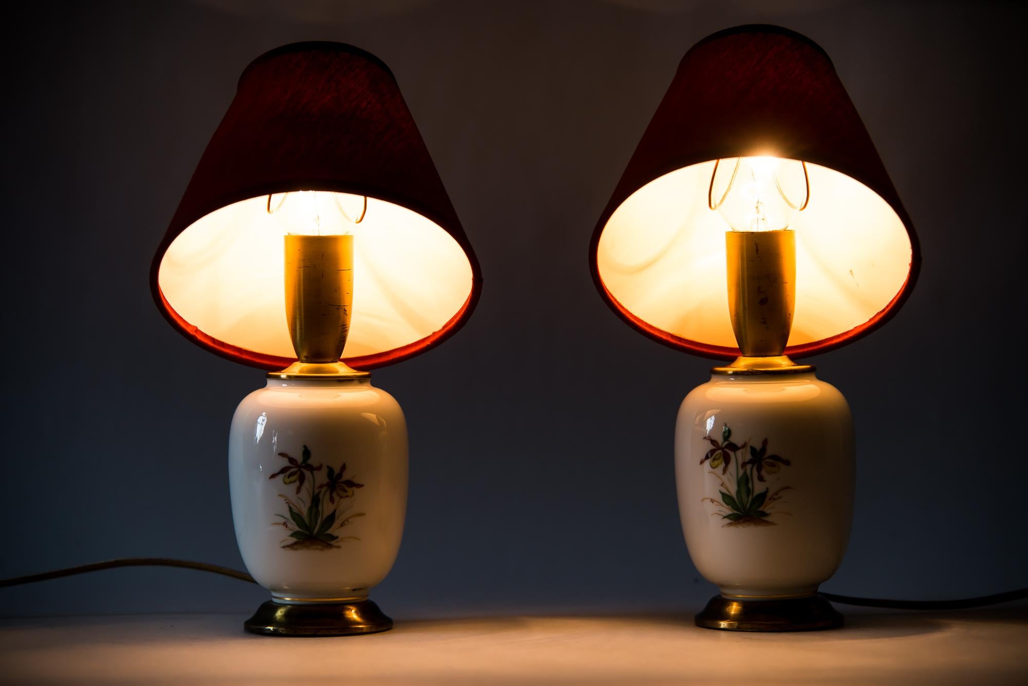 2 Augarten Table Lamps, Vienna, circa 1960s For Sale 7