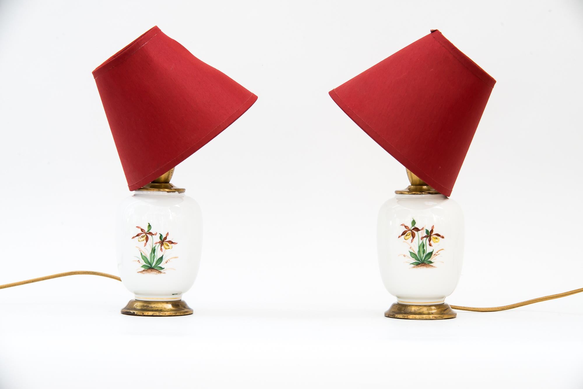 Mid-20th Century 2 Augarten Table Lamps, Vienna, circa 1960s For Sale
