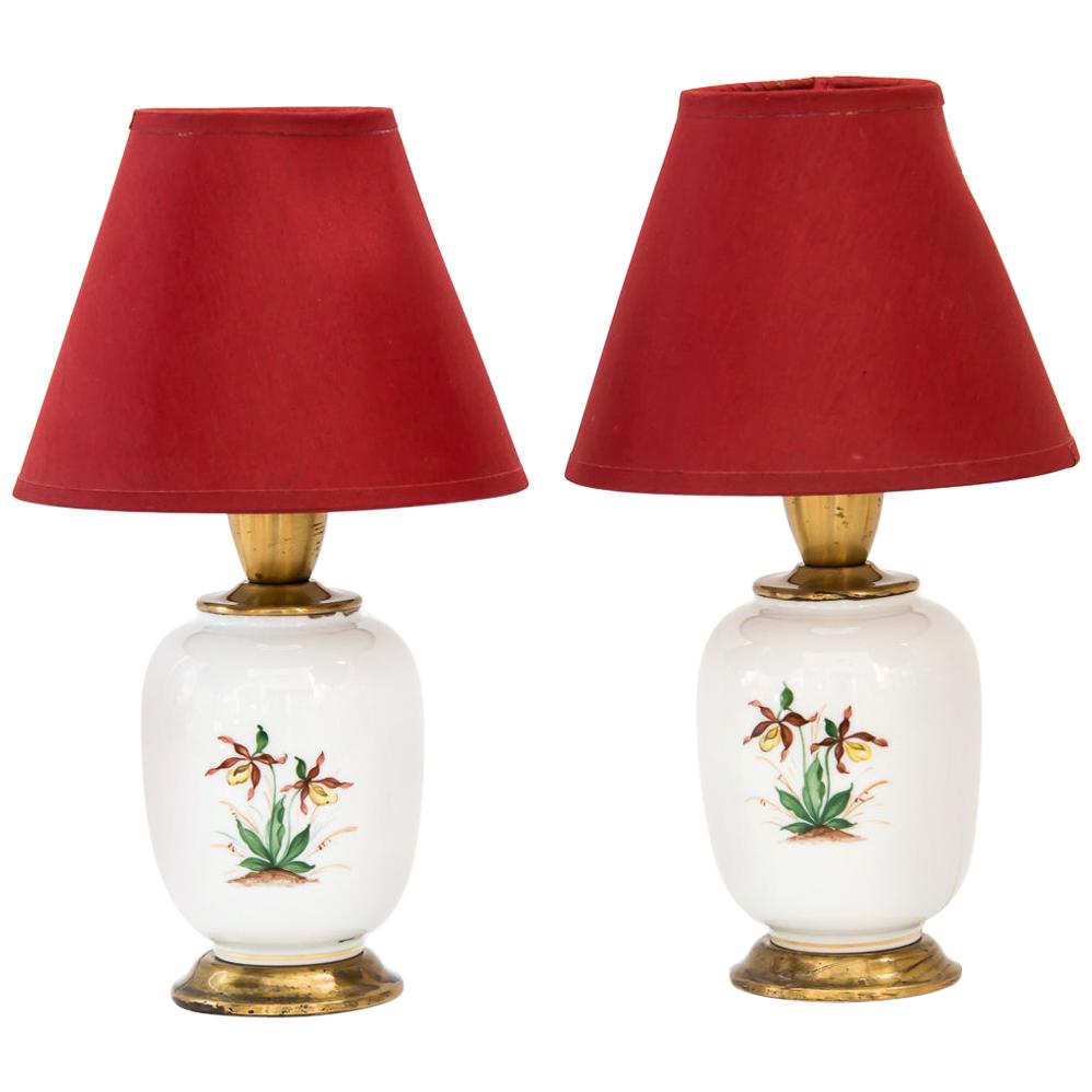 2 Augarten Table Lamps, Vienna, circa 1960s For Sale