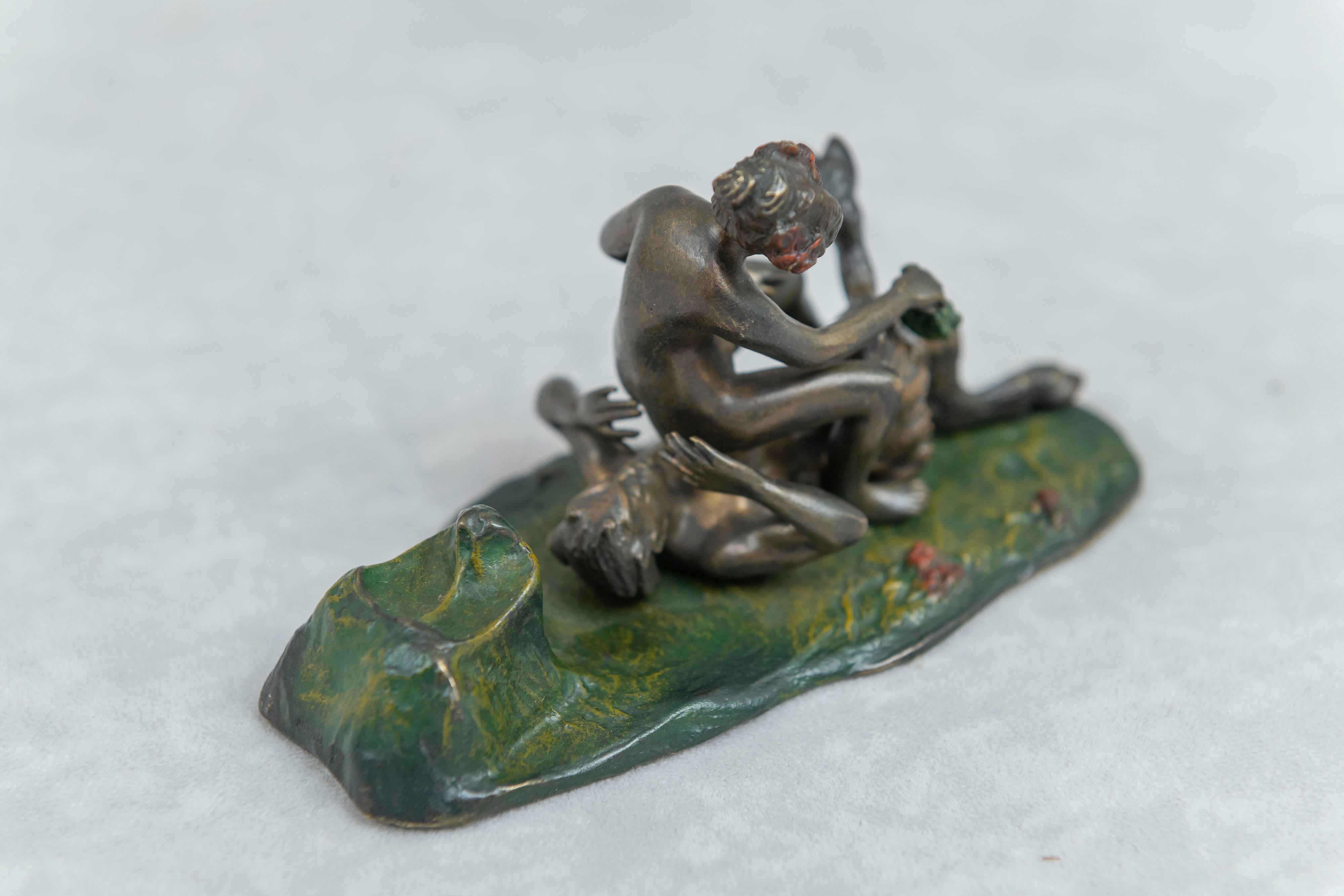 2 Austrian Movable Naughty, Erotic Bronzes, circa 1920 For Sale 4
