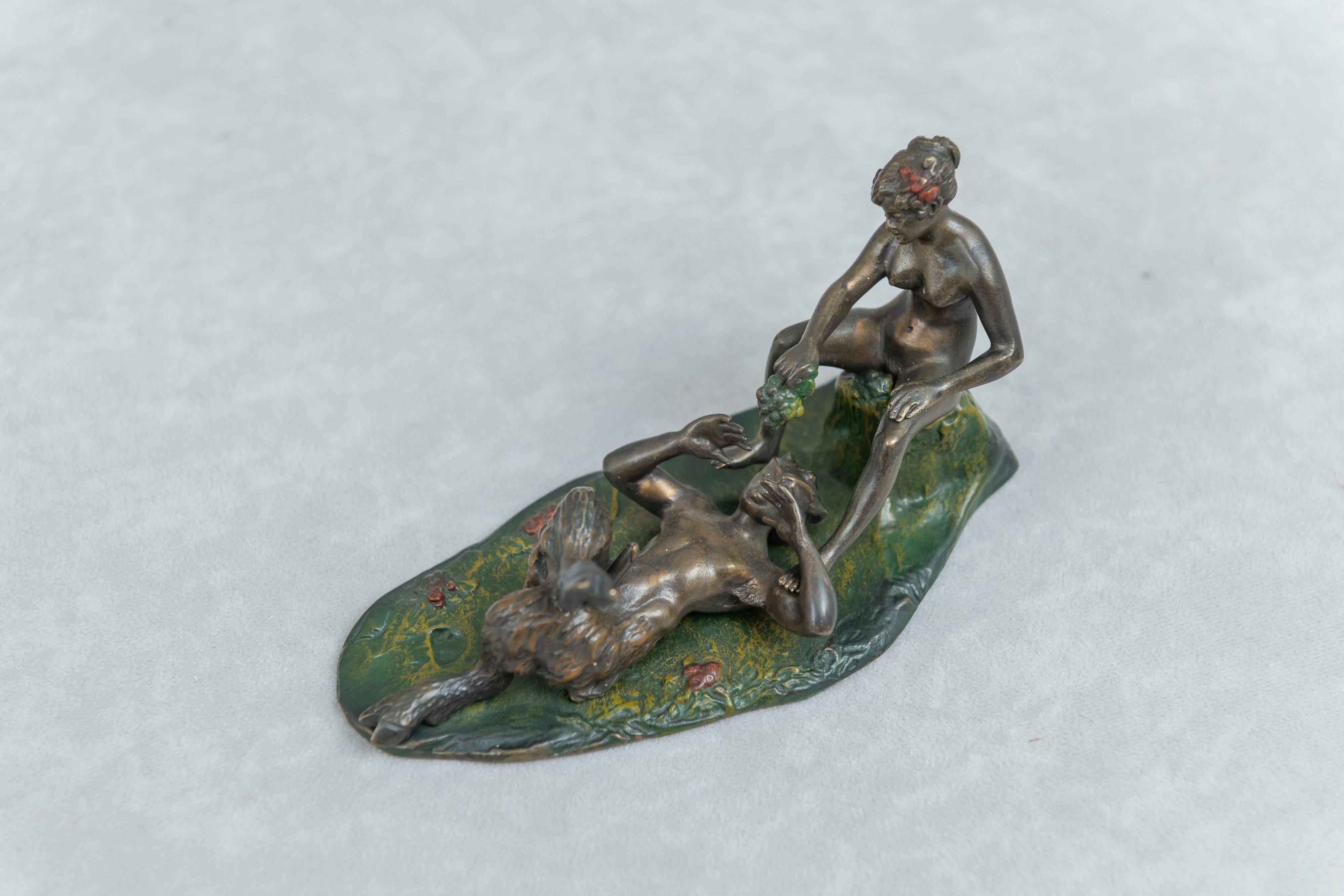 Patinated 2 Austrian Movable Naughty, Erotic Bronzes, circa 1920
