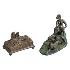 Vintage 2 Austrian Movable Naughty, Erotic Bronzes, circa 1920