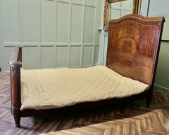 French Empire Style Art Deco Bur Walnut 5ft Double Bed