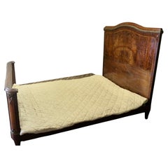 French Empire Style Art Deco Bur Walnut 5ft Double Bed