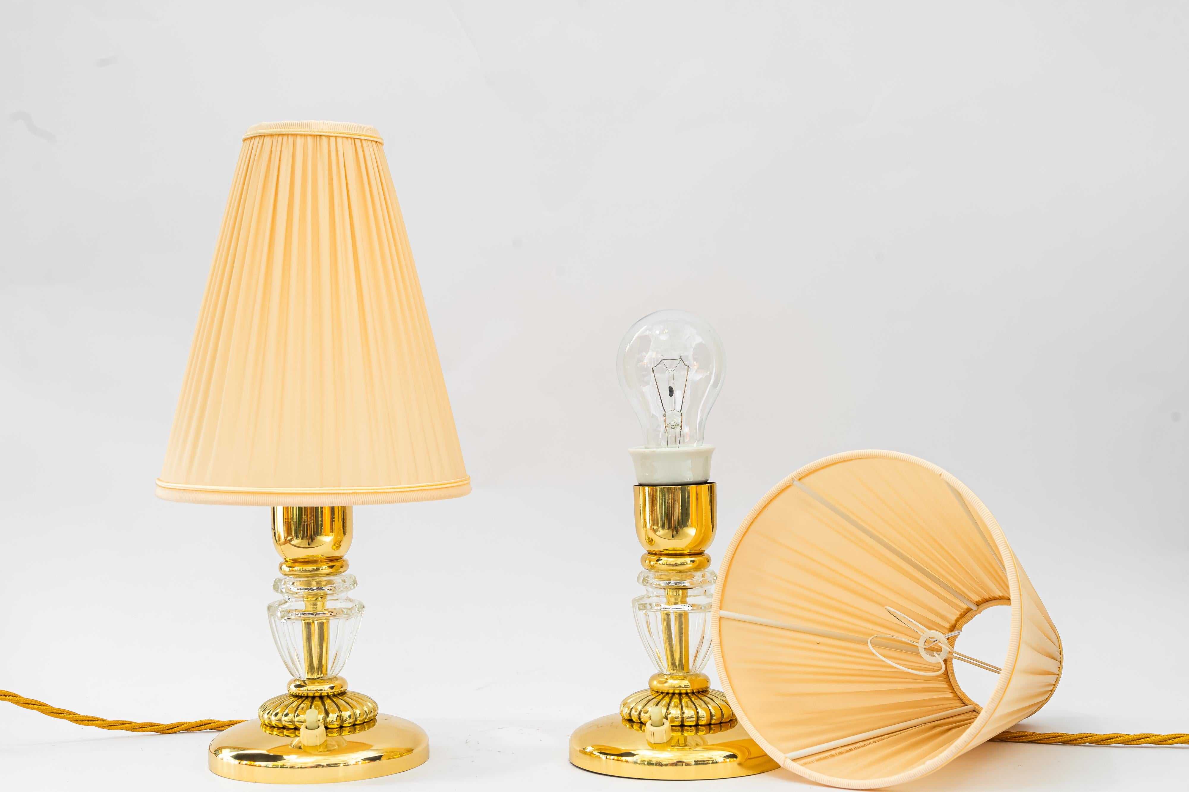 2 lampes de table Bakalowits avec abat-jour en tissu vienne vers 1950 en vente 6