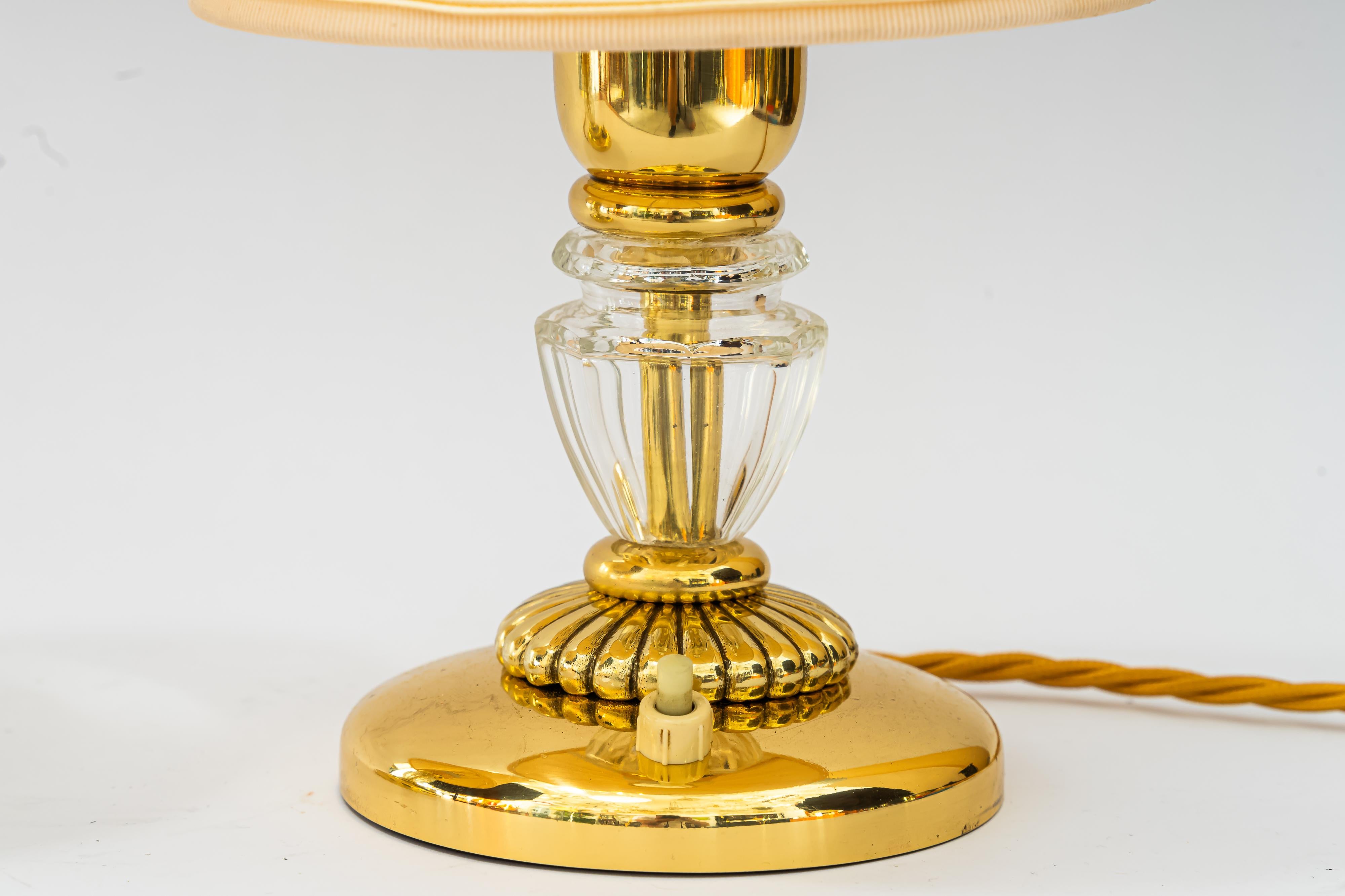 Mid-Century Modern 2 lampes de table Bakalowits avec abat-jour en tissu vienne vers 1950 en vente