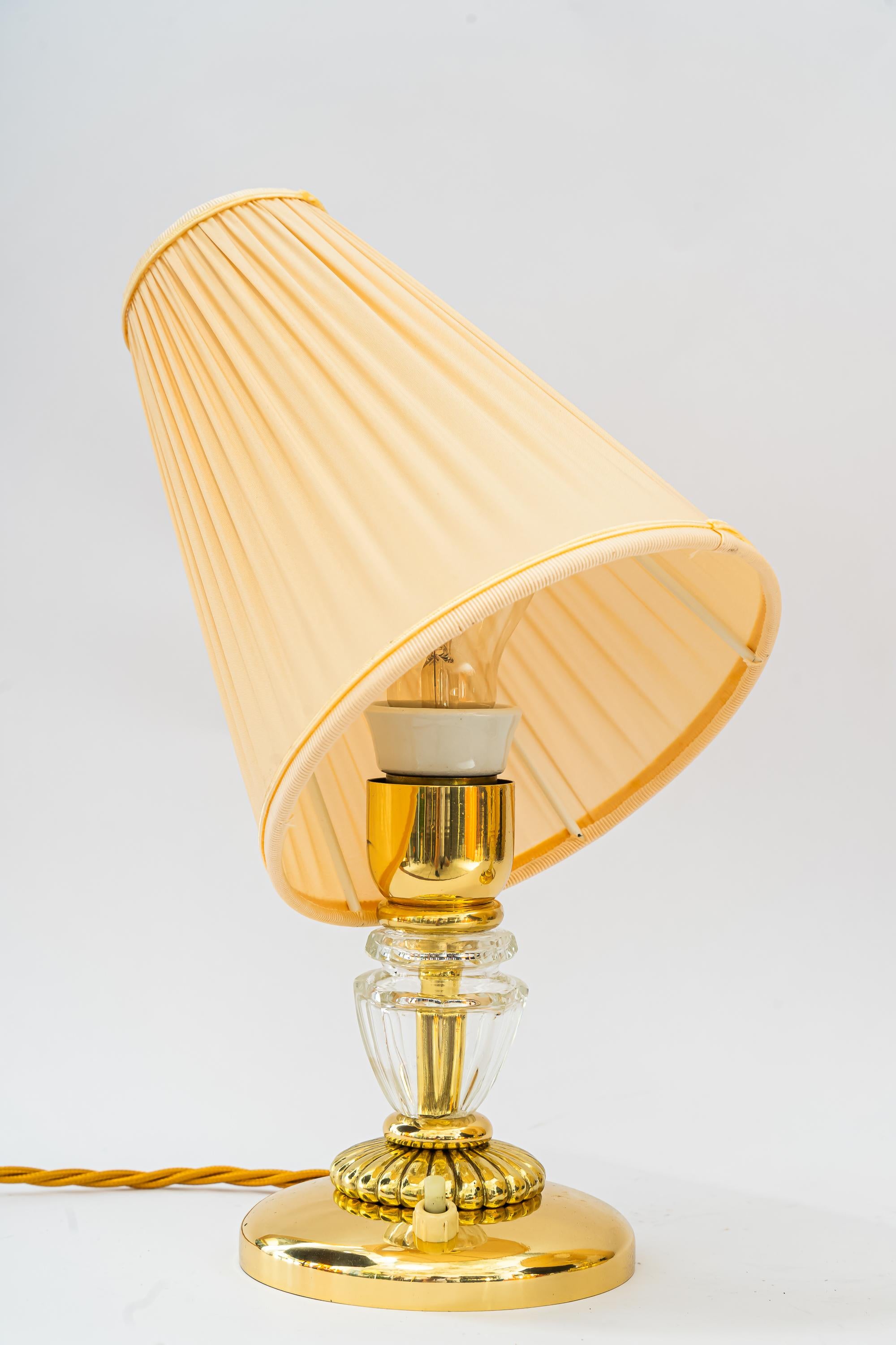 Milieu du XXe siècle 2 lampes de table Bakalowits avec abat-jour en tissu vienne vers 1950 en vente