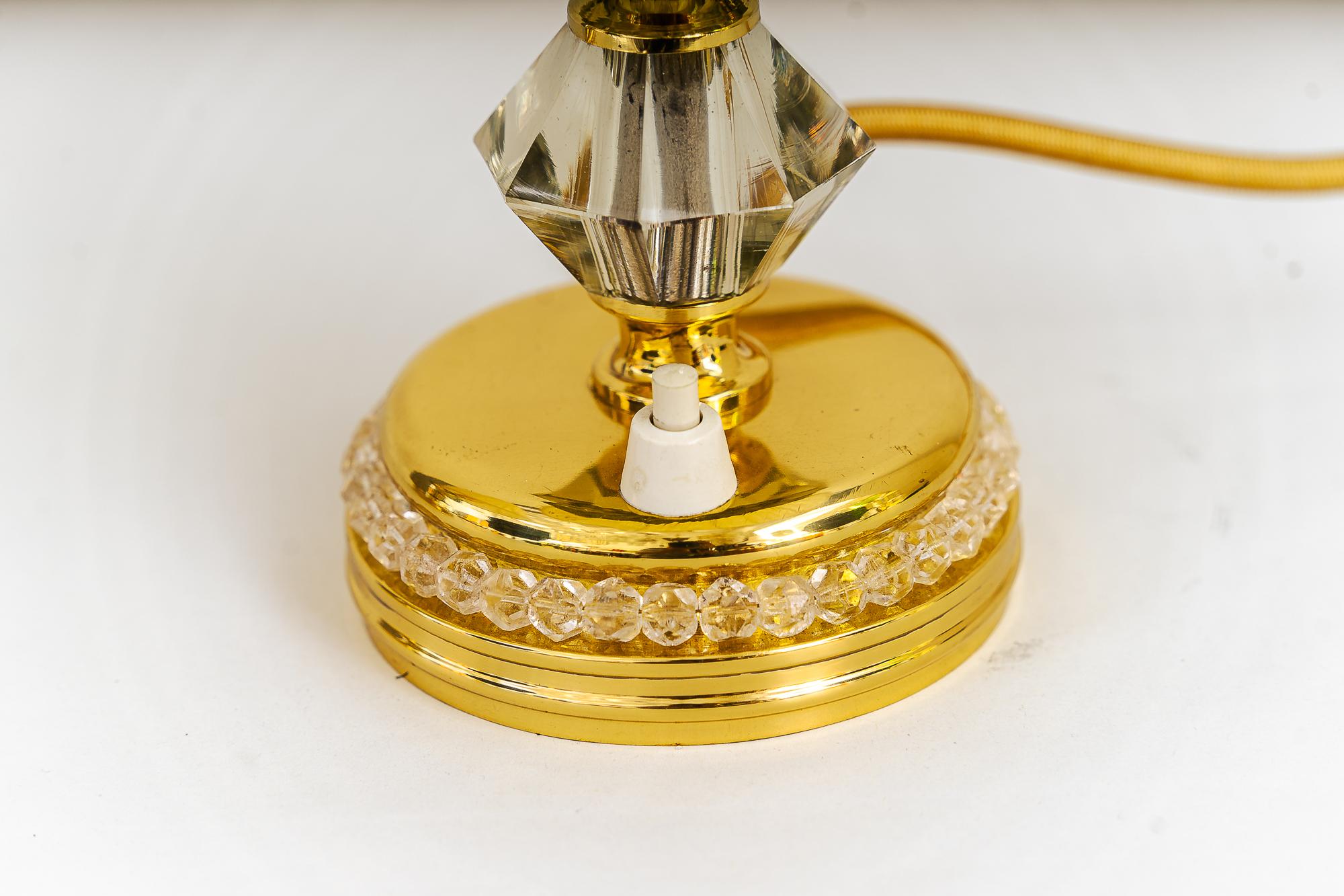 2 Bakalowits-Tischlampen mit Lampenschirmen Wien um 1950 im Angebot 7